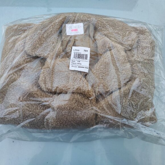 *NWT* The Children's Place Girls Teddy Sherpa Coat Brown Sierra Tan Size L 10/12 - Picture 2 of 7